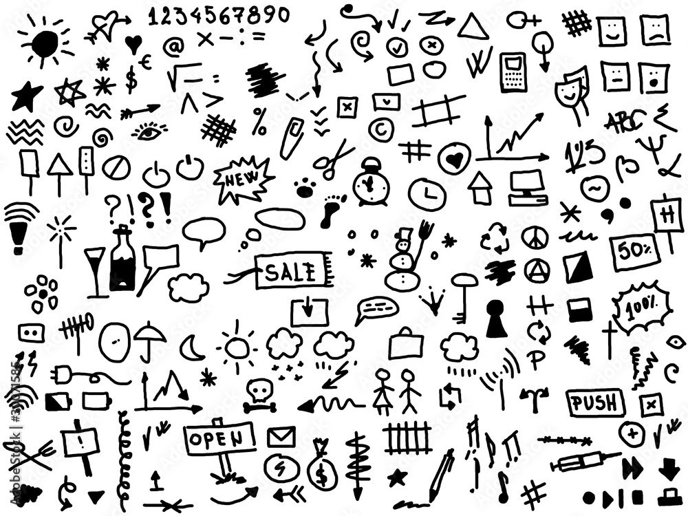 Naklejka premium 220 hand draw web icon isolated on white background