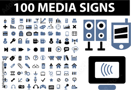 100 media signs