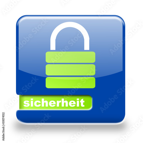 Button spare Sicherheit blau grün