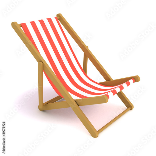 Fototapeta Naklejka Na Ścianę i Meble -  3d Red deck chair