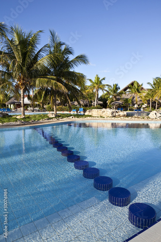 KIDS Luxury Resort Hotel Swimming Pool with Palm Trees
