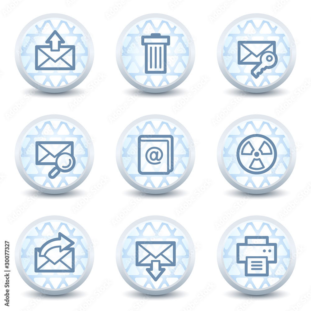 E-mail web icons set 2, glossy circle buttons E-mail web icons set 2, glossy circle buttons