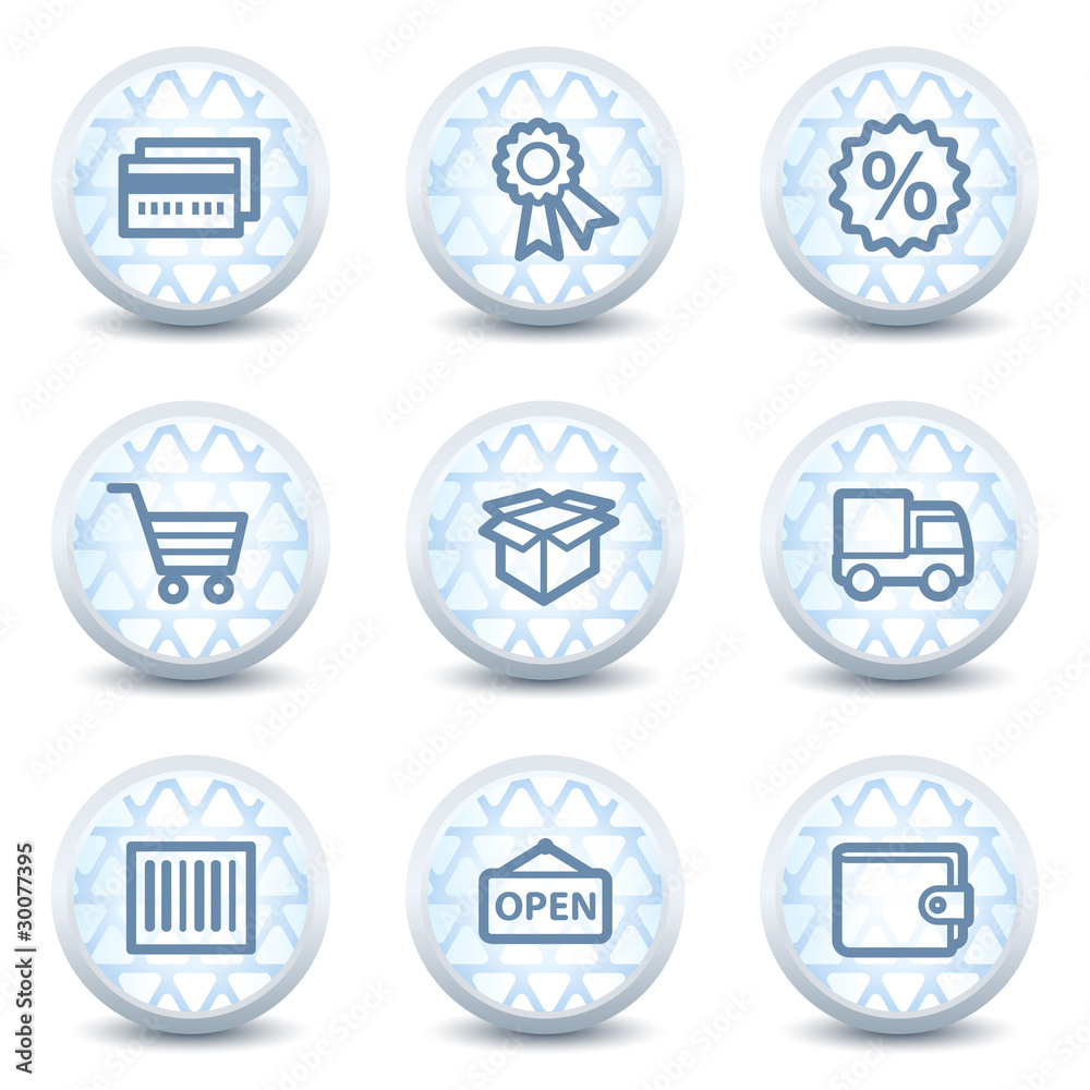 Shopping web icons set 2, glossy circle buttons Shopping web icons set 2, glossy circle buttons