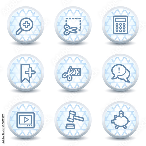 Shopping web icons set 3, glossy circle buttons