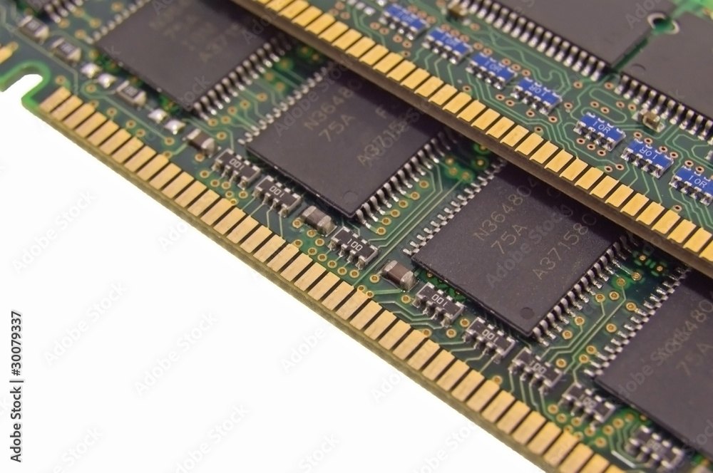 Stack of computer memory modules isolated on a white background Stack of computer memory modules isolated on a white background