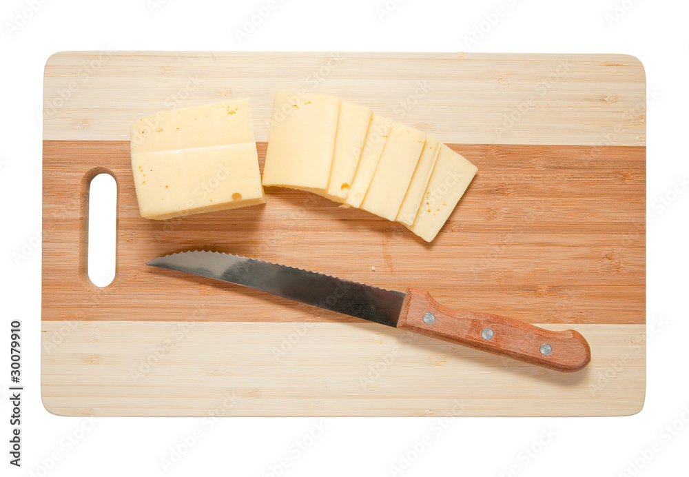 cheese on an cutting board