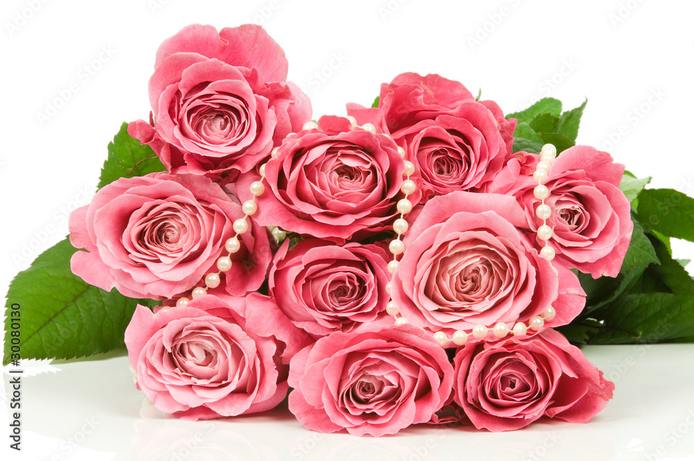 Pink roses with pearls Pink roses with pearls