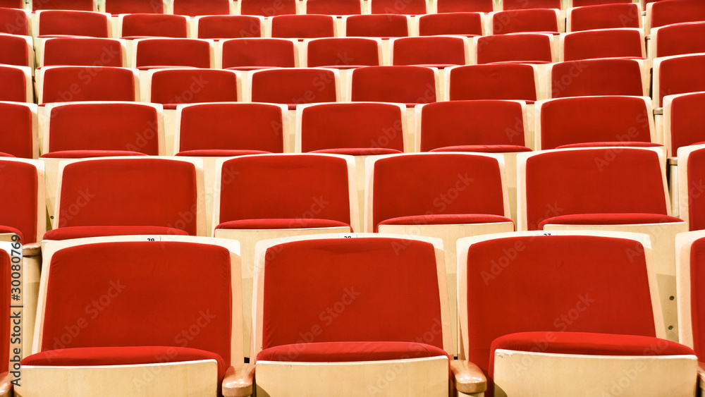 Fototapeta premium Red chairs. hall for presentation