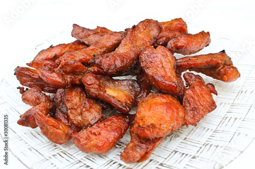 Closeup of fresh fried pork...