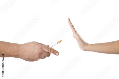 hand saying no thanks to a cigarette