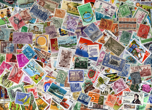 A large world foreign postage stamp collection background