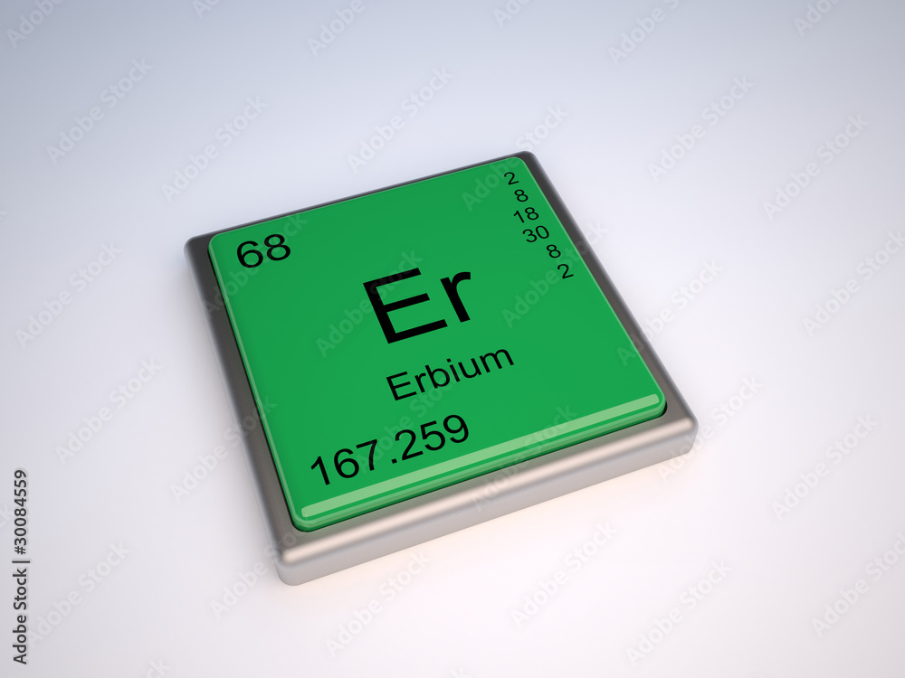 Erbium chemical element of the periodic table with symbol Er