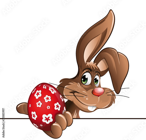 easter bunny with red egg