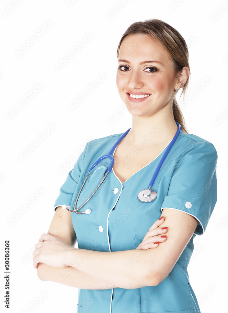 Smiling medical doctor woman with stethoscope Smiling medical doctor woman with stethoscope