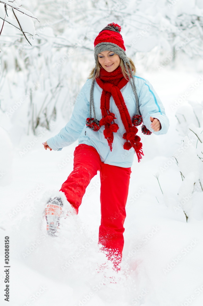 young playful woman outdoor in winter young playful woman outdoor in winter