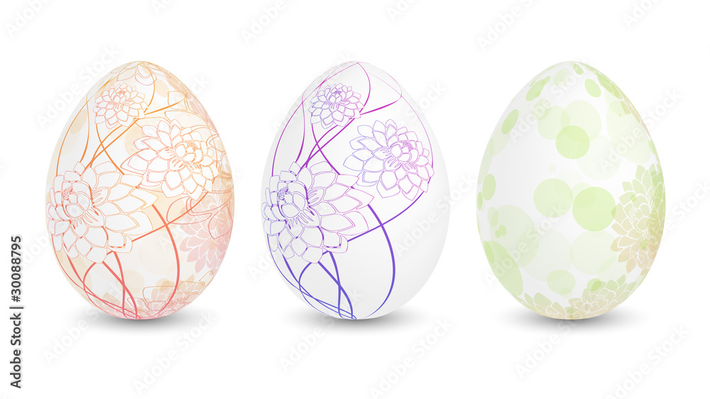 Three pastel easter eggs