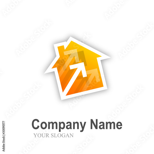 logo house with arrows (orange)