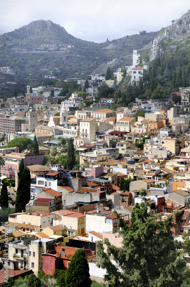 The Town of Taormina on the island of Sicily, Italy