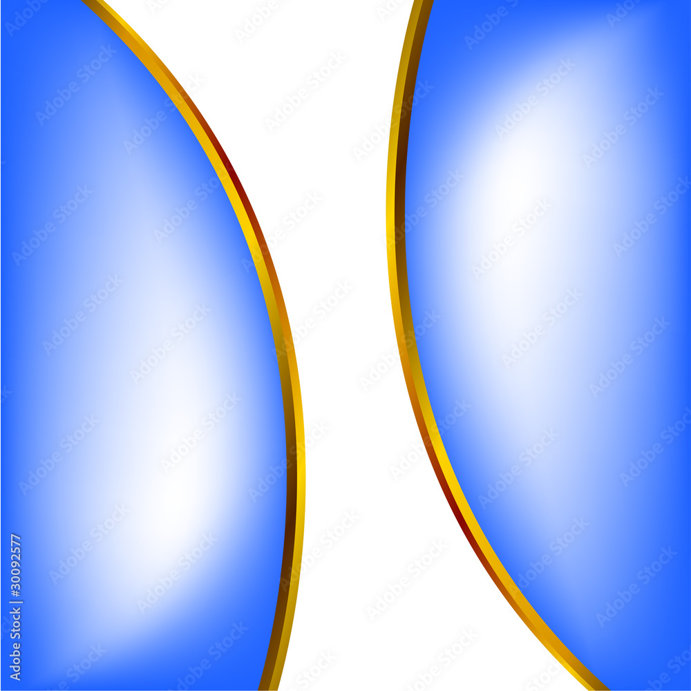 Obraz premium Blue background with golden divider