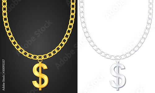necklace with dolar sign