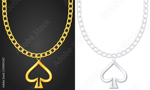 necklace with spade symbol