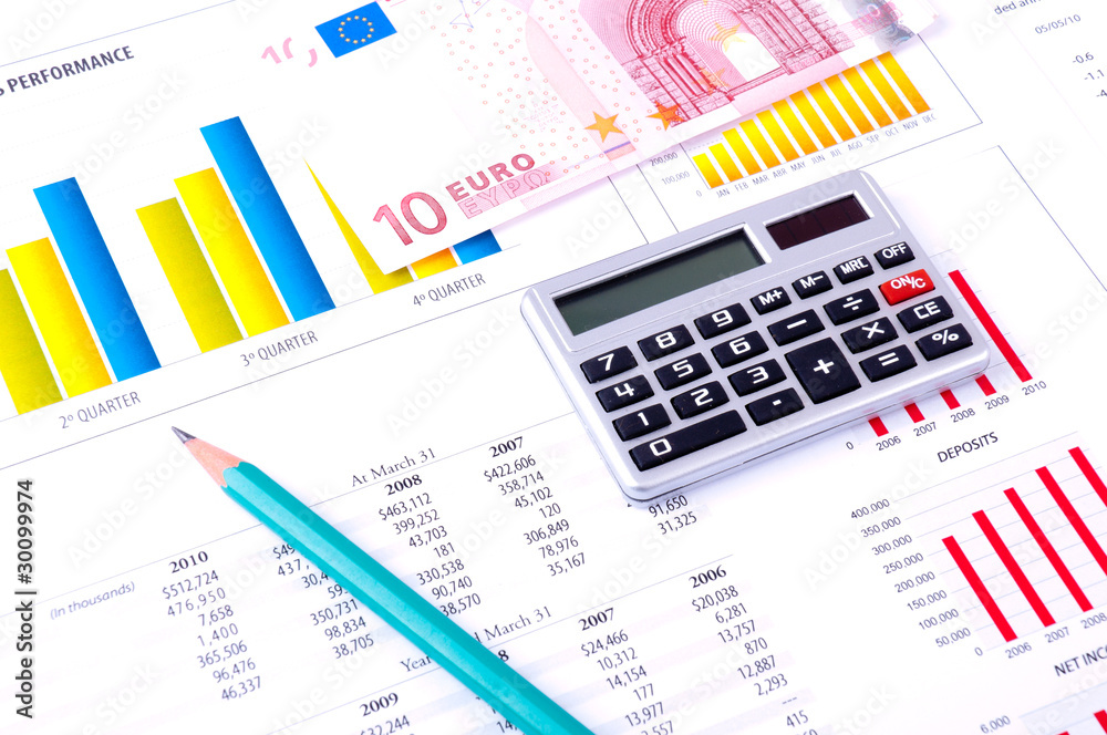 Financial Analysis with charts and european currency Financial Analysis with charts and european currency