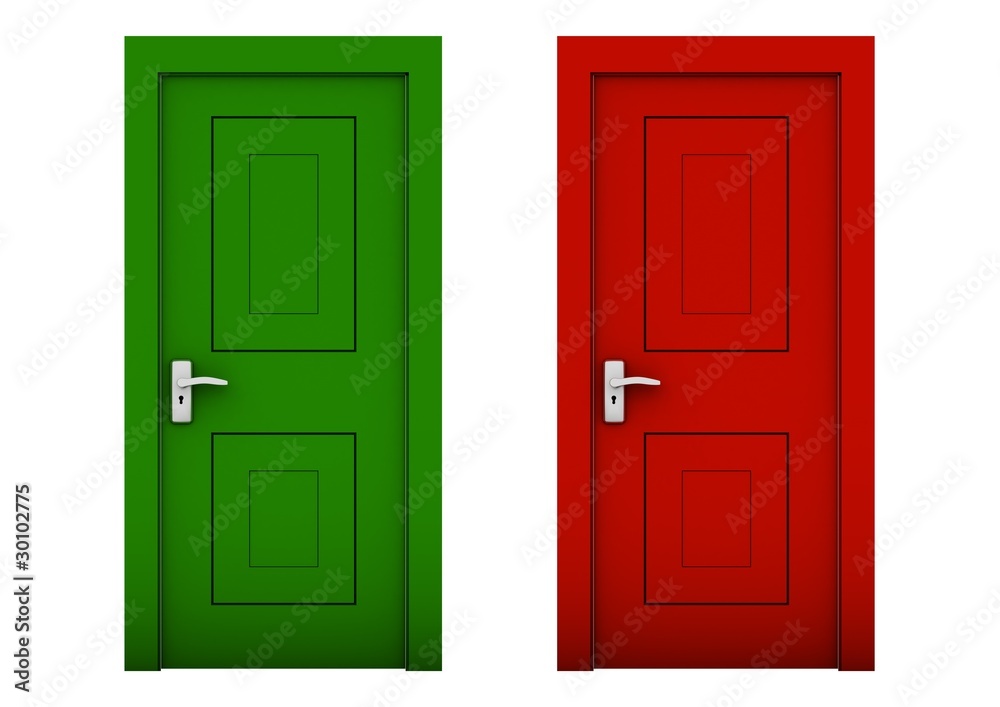 Türen grün rot 3D