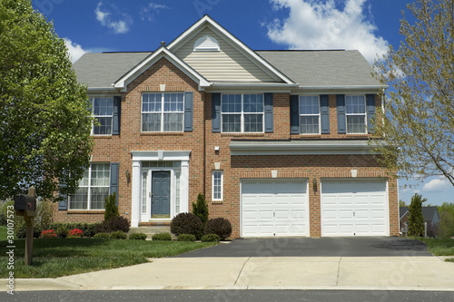Front View Brick Single Family Home Suburban MD photo