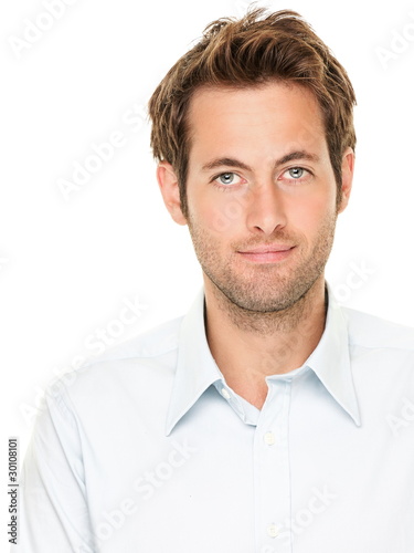 Man portrait isolated on white