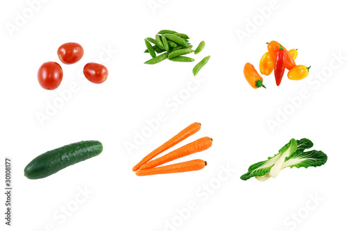 Assorted Fresh Vegetables Isolated On White