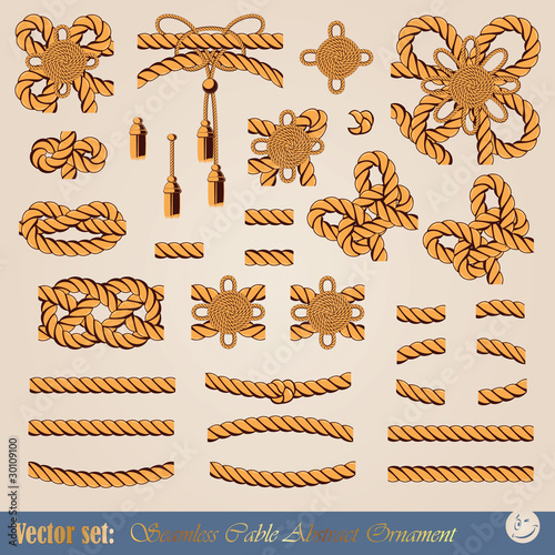 Cable Abstract Ornament - Seamless Background Vector