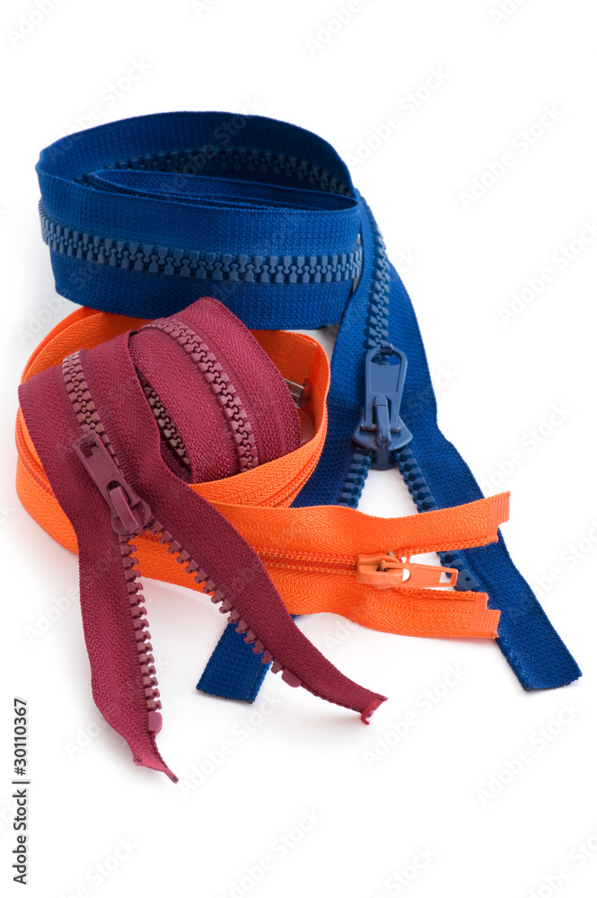 zipper on white background zipper on white background