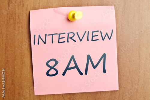 Interview at 8AM post it