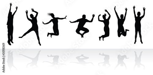 group of people jumping