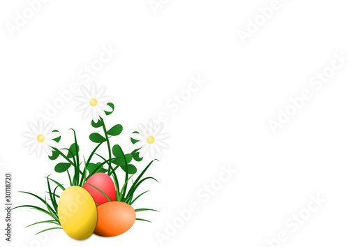 Ostereier vor Gras