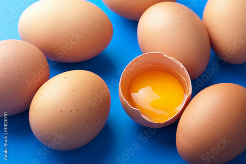 eggs over blue background