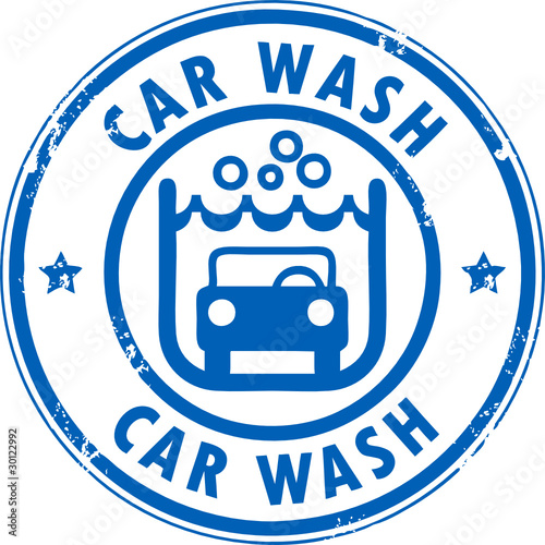 Stamp with the words car wash written inside