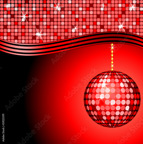 abstract red disco ball