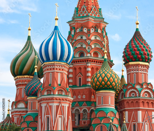 Domes of the famous Head of St. Basil's Cathedral on Red square,