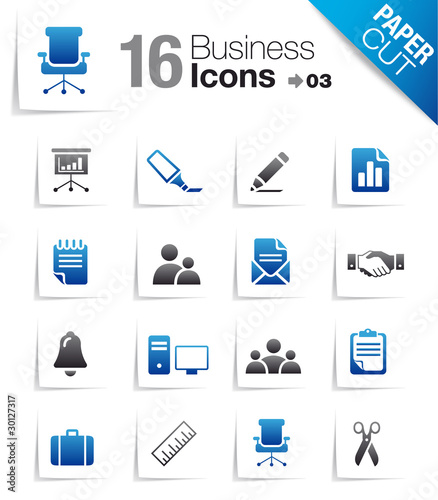 Paper cut - Office and Business icons 03