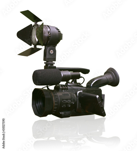 digital video camera with a searchlight