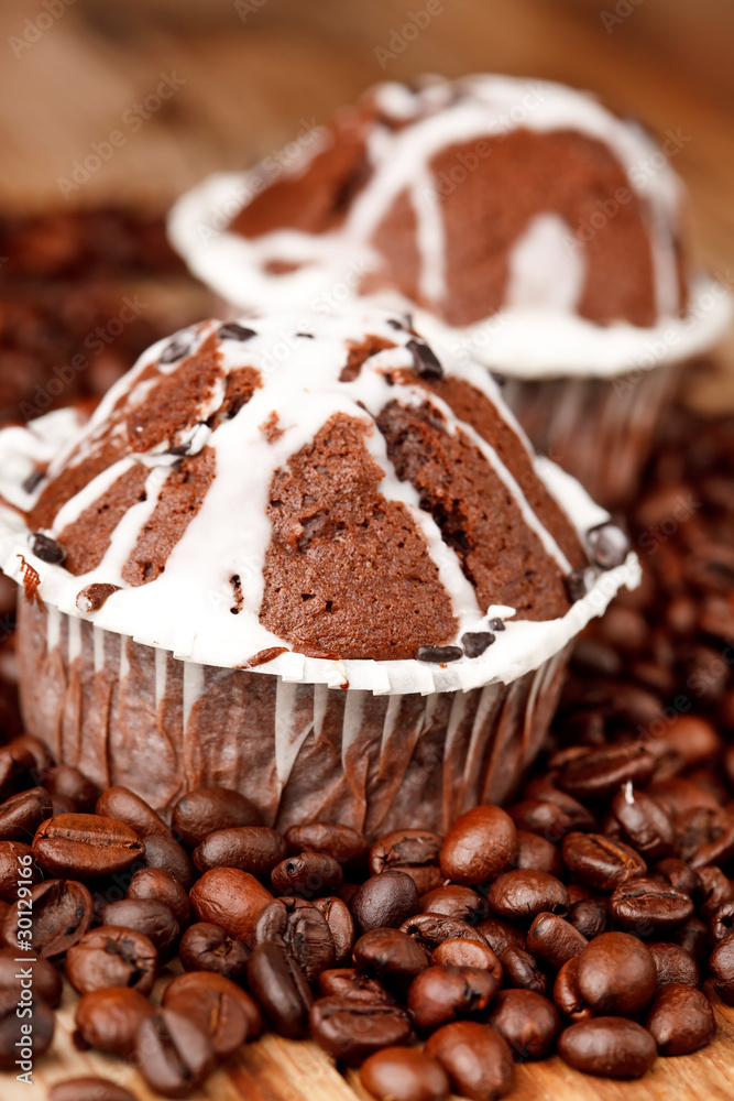 chocolate muffins with coffee chocolate muffins with coffee