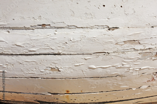 Weathered wooden boat, detail