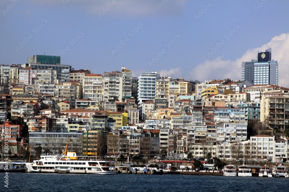 Buildings on the bank of Bosphorus in Istanbul