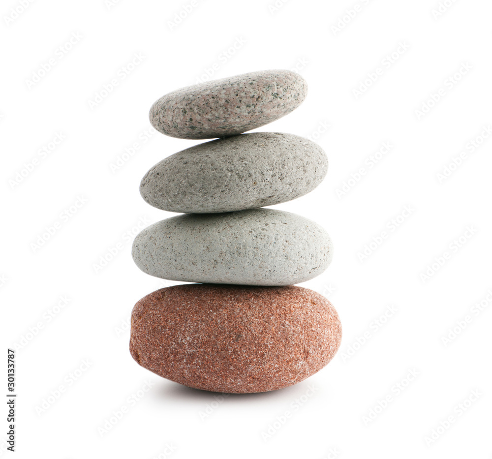 Stack of pebbles isolated on the white Stack of pebbles isolated on the white