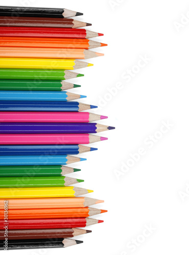 Set of color pencil isolated on white background