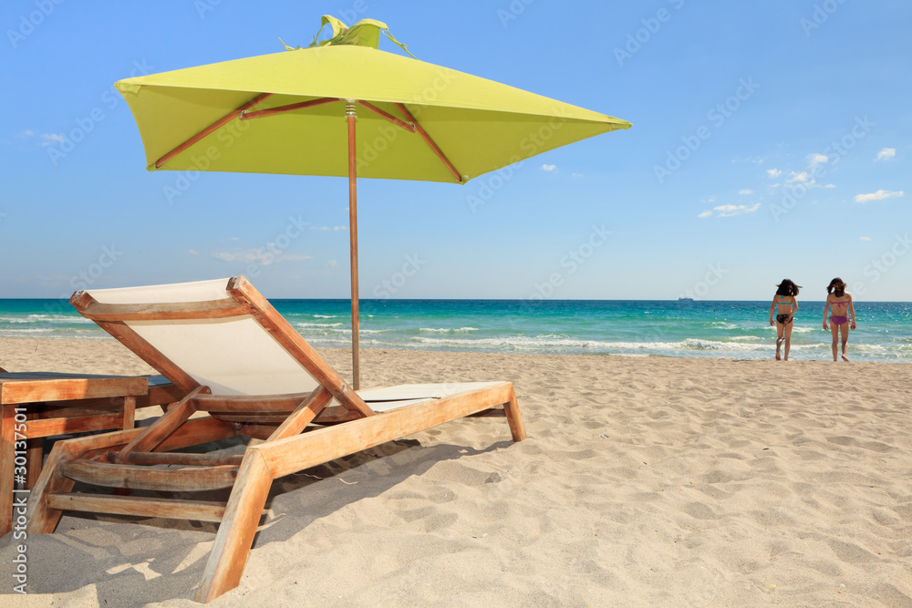 South Beach Umbrella and Lounge Chair