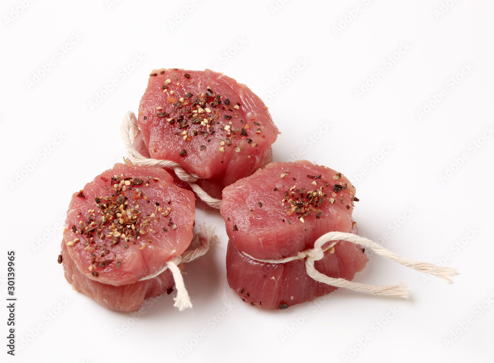 Raw pork filet mignons