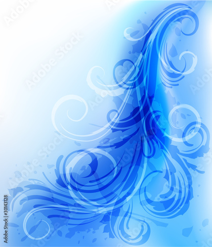 Abstract wavy background with scrolls - eps10