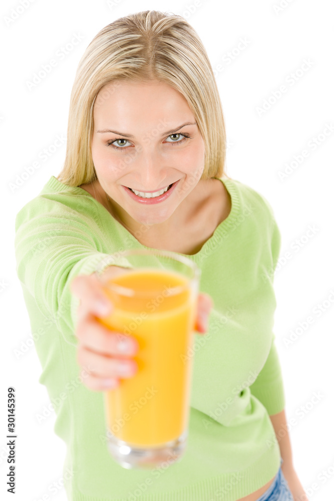 Healthy lifestyle - woman with orange juice Healthy lifestyle - woman with orange juice